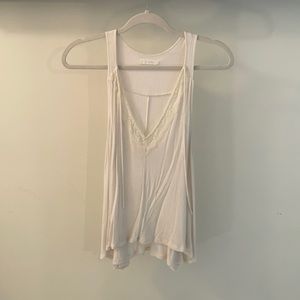 Knit lace v-neck tank